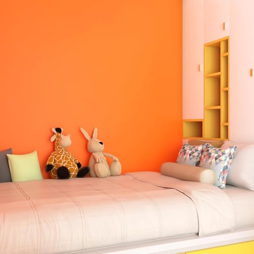HOME13 (60 x 121 Cm Orange Matte Self Adhesive Contact Paper Vinyl Wallpaper Wall Cabinets Decorations Waterproof Paper - Image 3