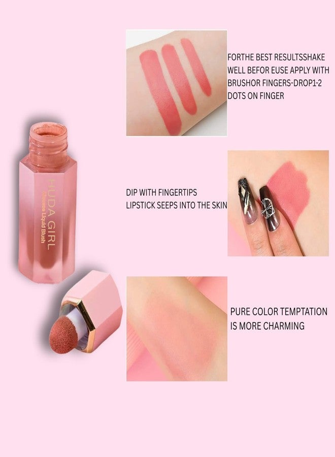HUDA GIRL 2-in-1 Liquid Blush and Lip Tint, Matte Finish, Lightweight Blusher for Cheeks, Eyes & Lips, Waterproof, Long Lasting Lip and Cheek Tint - Image 4