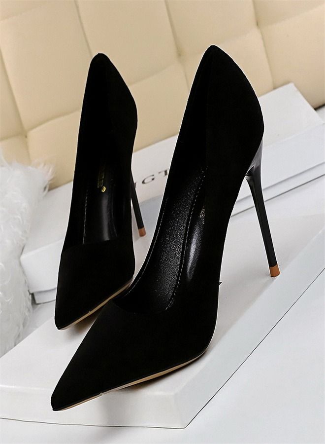 BIGTREE Fashion Pointed High Heels 9CM Black
