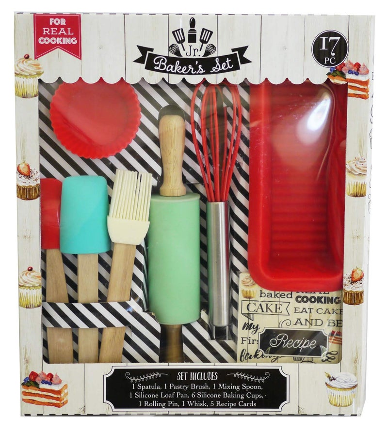 Handstand Kitchen 17Piece Junior Baking Set with Recipes for Kids