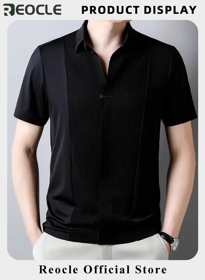 REOCLE Men's Polo Shirts Quick Dry Short Sleeve Golf Shirt Casual Moisture Wicking Shirt Business Polo Shirt Athletic Performance Polo Shirt  - Image 4