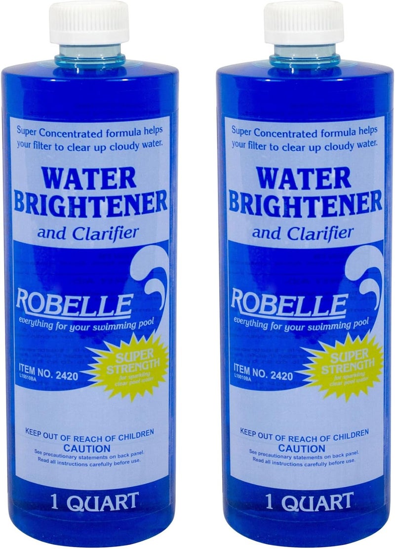 Robelle 2420-02 Water Brightener and Clarifier for Swimming Pools, 1-Quart, 2-Pack - Image 1