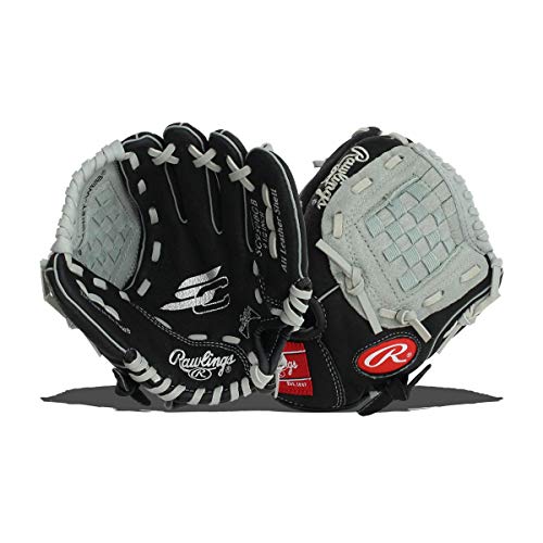 Rawlings | SURE CATCH T-Ball & Youth Baseball Glove | Right Hand Throw | 9.5" | Black/Grey - Image 1