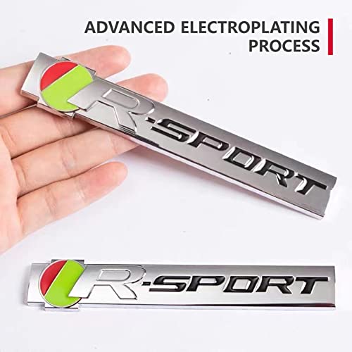 ARKOSKNIGHT R-Dynamic Sports 3D Badge,Car Body Trunk Fender Front Grille R-Sport R S Emblem Logo Sticker,Special Vechicle Symbol Compatible with Jagvar Accessories(R-Sports Chrome) - Image 2