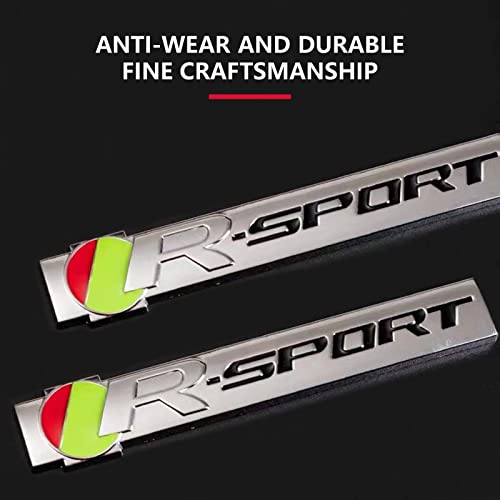 ARKOSKNIGHT R-Dynamic Sports 3D Badge,Car Body Trunk Fender Front Grille R-Sport R S Emblem Logo Sticker,Special Vechicle Symbol Compatible with Jagvar Accessories(R-Sports Chrome) - Image 4