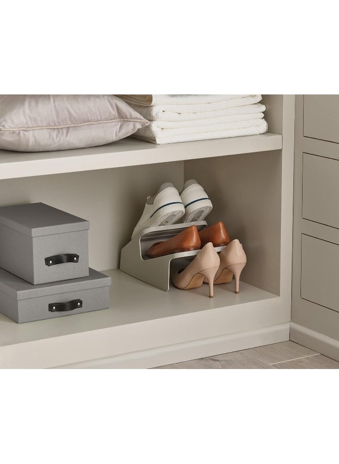 Joseph Joseph Joseph Joseph Shoe-In - 2-Tier Space-saving Shoe Rack Organiser, holds up to 3 pairs, Compact- Ecru  - Image 5