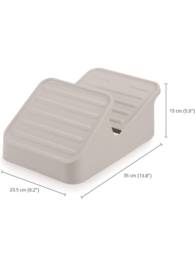 Joseph Joseph Joseph Joseph Shoe-In - 2-Tier Space-saving Shoe Rack Organiser, holds up to 3 pairs, Compact- Ecru  - Image 3