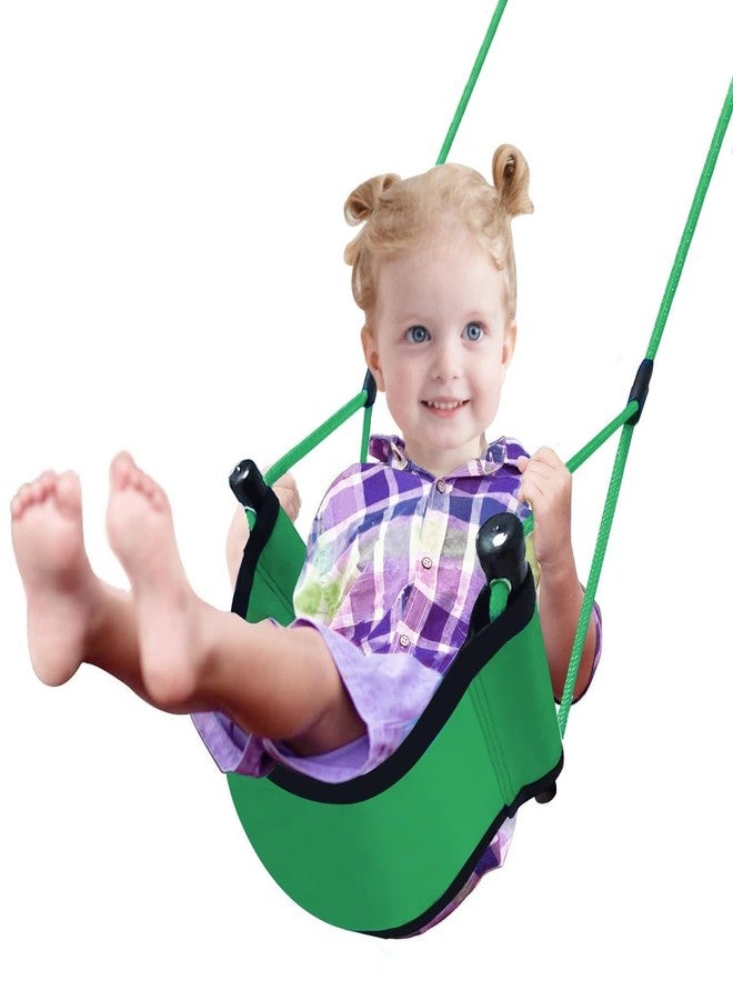 ROPECUBE Children Outdoor Swing Seat, with Adjustable Ropes, Kids Safety Playground Swing Seat Replacement for Indoor Outdoor Backyard Play (Green) - Image 1