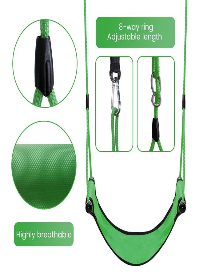 ROPECUBE Children Outdoor Swing Seat, with Adjustable Ropes, Kids Safety Playground Swing Seat Replacement for Indoor Outdoor Backyard Play (Green) - Image 2