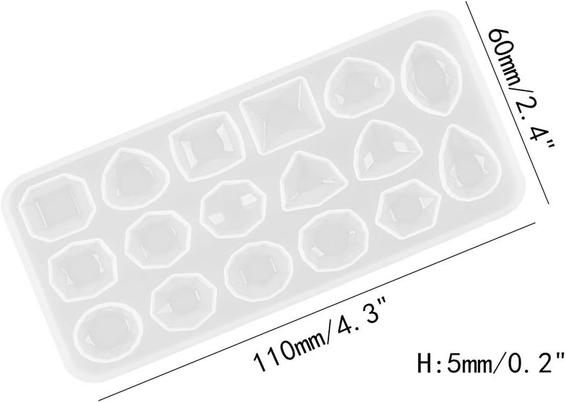 DDlife 2 Pcs Faceted Gemstone Silicone Mold,Gem Jewelry Casting Mold,Resin Jewelry Casting Molds for Making Earrings Jewelry Making Crafting Projects - Image 2