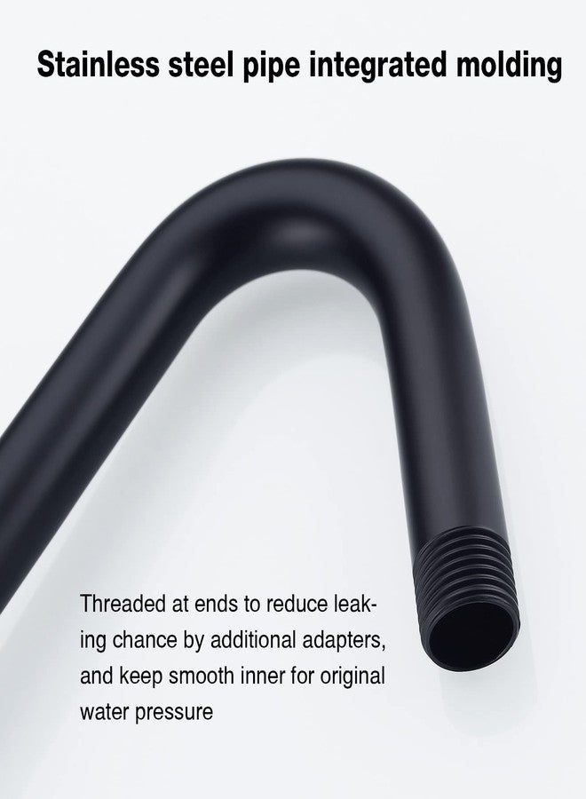 TRUSTMI Matte Black S-Shaped Shower Arm with Flange 12 Inch High Rise, Wall Mount Angled Shower Head Extension Arm, Stainless Steel - Image 3