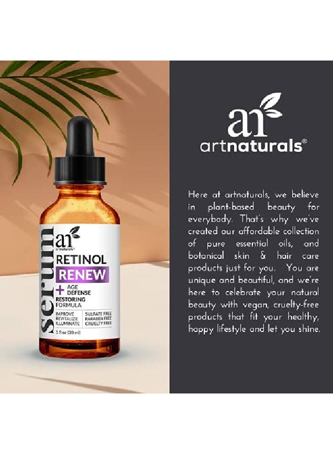 artnaturals Retinol Serum For Face (1 Fl Oz / 30Ml) With Vitamin C 2.5% Retinol Oil & Hyaluronicacid Skin Clearing Antiaging Antiwrinkle Eye Serum Skin Repairnight Therapy  - Image 5