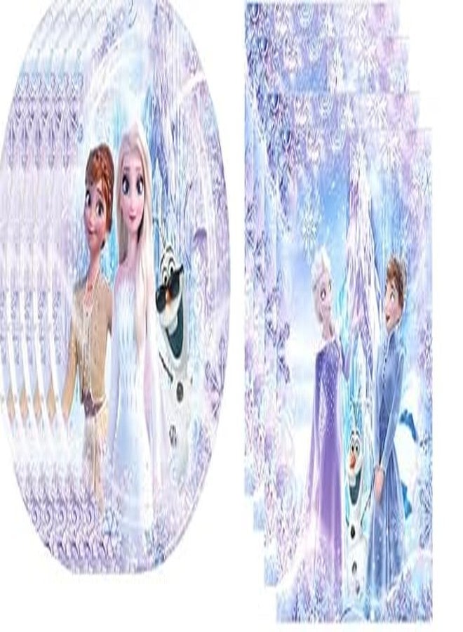 Fuyhiuous 40pcs Frozen Party Supplies include 20 plates, 20 napkins for the Frozen birthday party decoration - Image 2