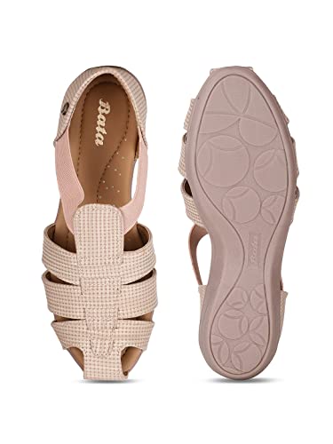 Bata باتا نوها صندل نسائي بني فاتح مسطح - 8 المملكة المتحدة (5513951) - Image 4