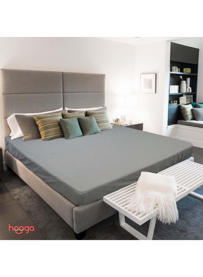 hooga Grounding Sheets, Queen Size, 94% Organic Cotton, 6% Conductive Silver, Fitted, 60"x80"x15", Gray with 15 Ft Cord  - Image 1
