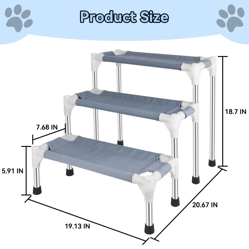 Makerfire Dog Stairs for Small Dogs and Cats (3-Step), Dog Steps for Bed/Couch, Pet Stairs for Dogs to Get on Bed - Image 5