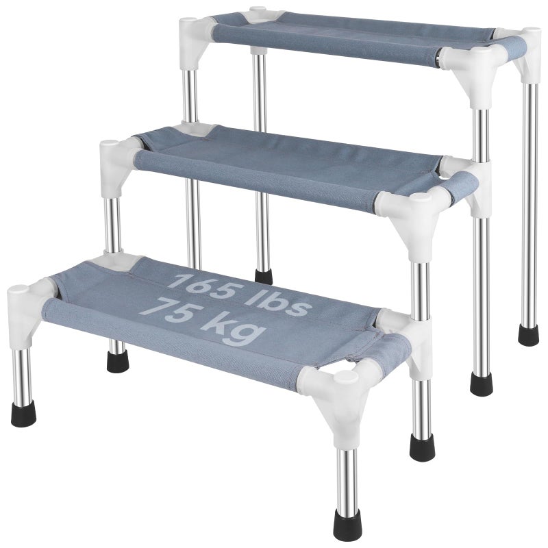 Makerfire Dog Stairs for Small Dogs and Cats (3-Step), Dog Steps for Bed/Couch, Pet Stairs for Dogs to Get on Bed - Image 2