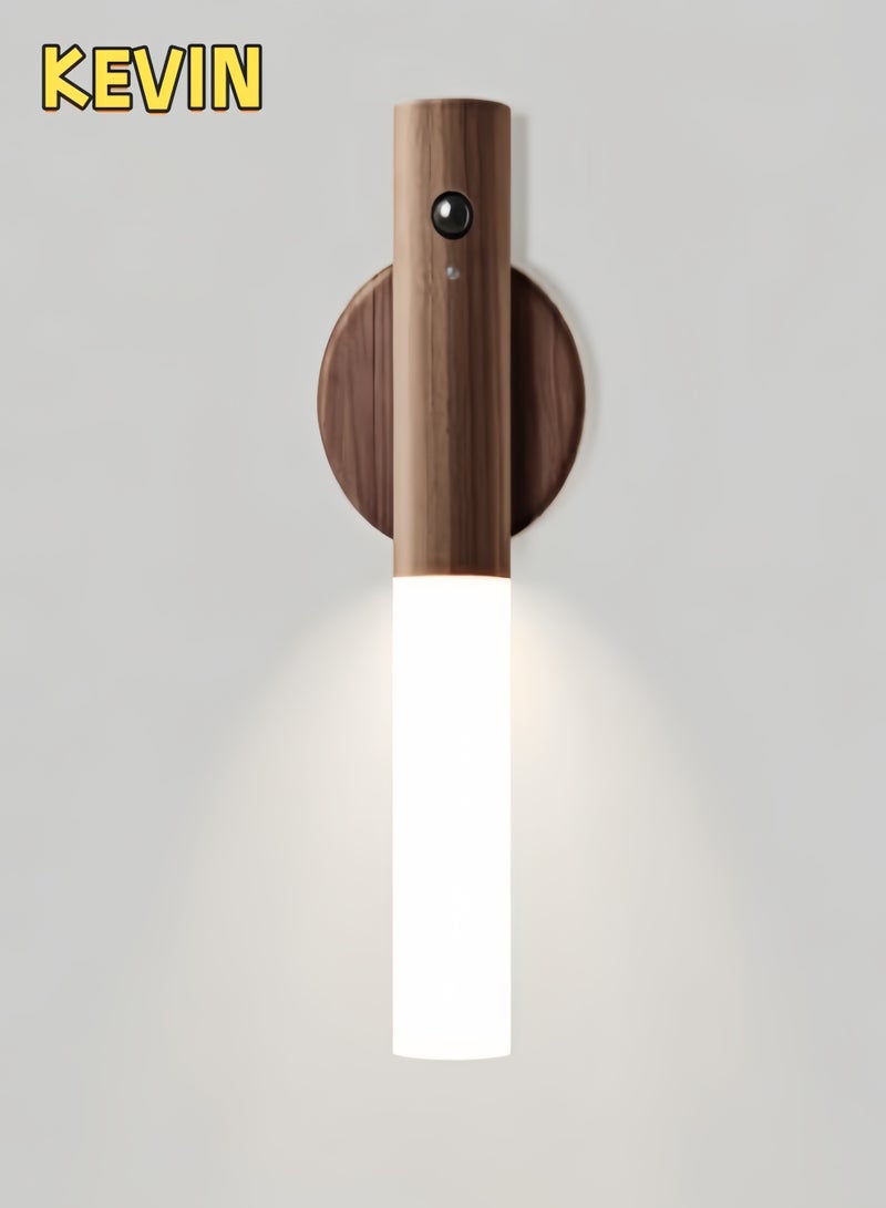 KEVIN Motion Sensor Night Lights Magnet Body Sensor Hallway, Rechargeable Led Light Portable Stairway, Wooden Wall Sconce Battery Powered Cabinet Lights - Image 1