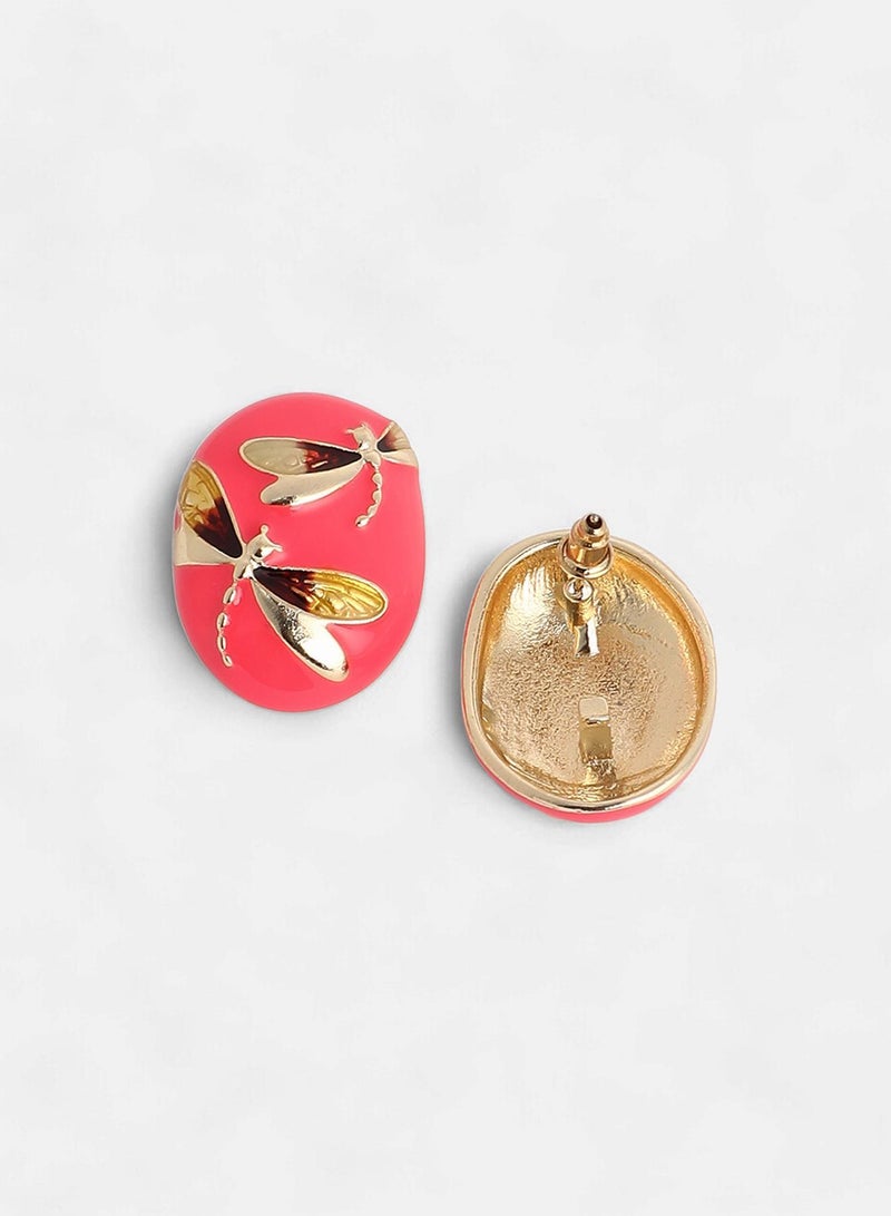 SOHI Contemporary Dragonfly Artificial Stud Earring Jewellery - Image 5