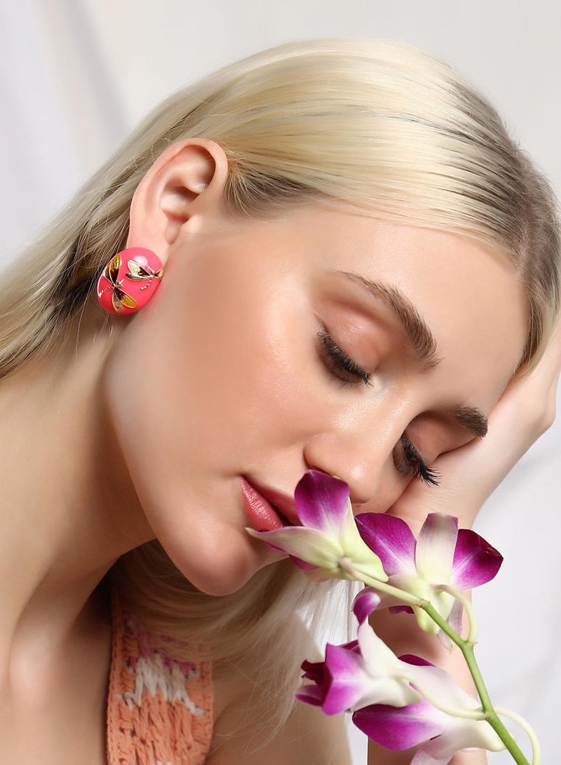 SOHI Contemporary Dragonfly Artificial Stud Earring Jewellery - Image 2