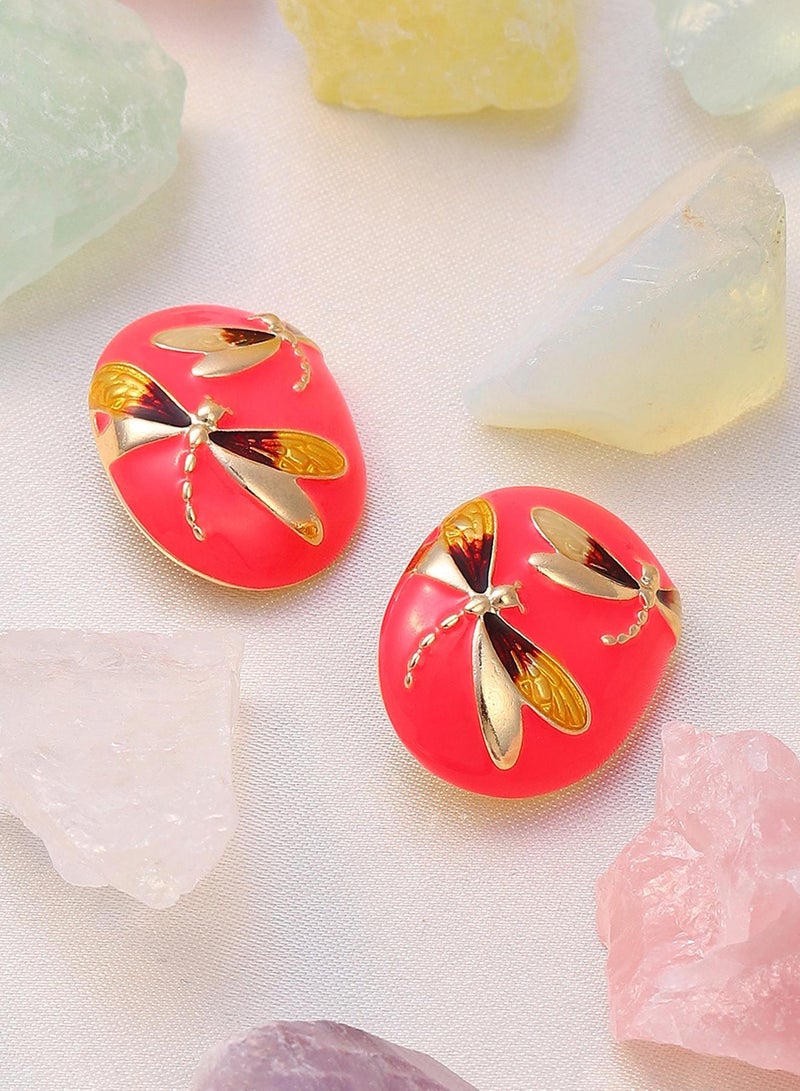 SOHI Contemporary Dragonfly Artificial Stud Earring Jewellery - Image 4