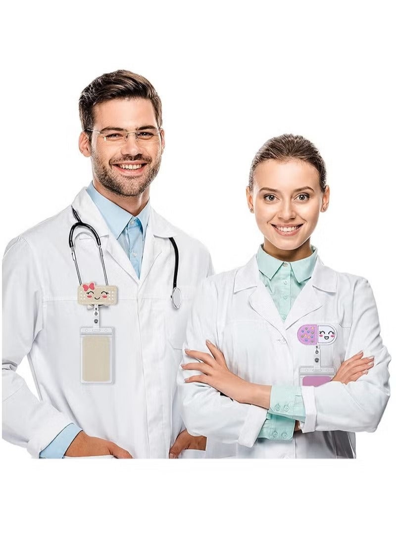 Felt Nurse Badge Reels, Pill Bandage, and Syringe Retractable Holder Cute Nursing Name ID Holders with Alligator Clip for Doctor Teacher Student (3 Pieces) - Image 5