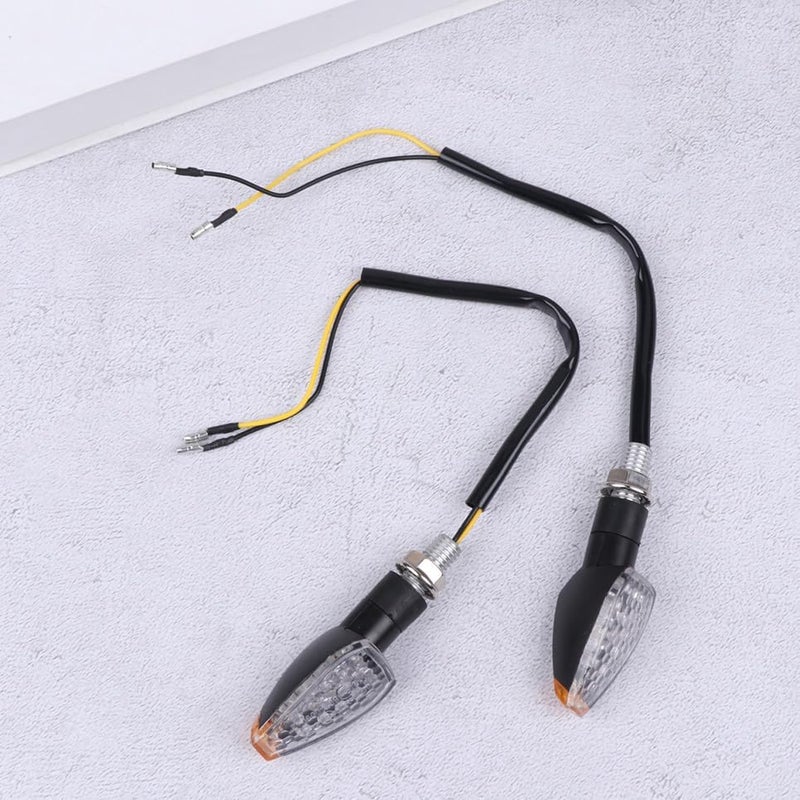 1 زوج من إشارات الانعطاف LED للدراجات النارية، مصباح معدل لتحسين الرؤية، غلاف أسود وعدسة شفافة، إضاءة أمان عملية للدراجات النارية للقيادة الليلية - Image 4