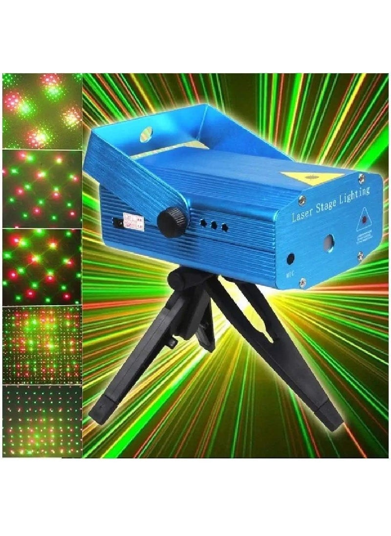 TAYLORED HOME - TAYLORED HOME Mini Laser Projector Stage Light Sound Activated Dot Design Laser Light for Party and Dj MiniTripod Stand for Diwali Home Decoration Light Laser Light Dot Design - Image 1