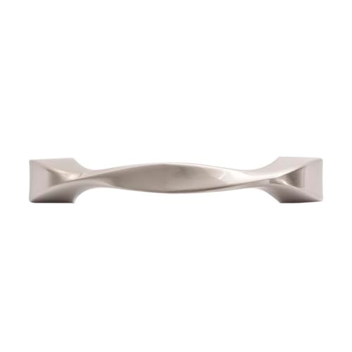 Hickory Hardware 1 Pack Solid Core Kitchen Cabinet Pulls, Luxury Cabinet Handles, Hardware for Doors & Dresser Drawers, 3 Inch Hole Center, Satin Nickel, Twist Collection - Image 2