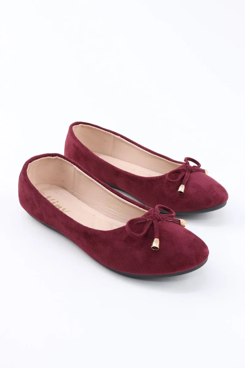 Viny VINY Women's Ballet Flats – Comfortable Cushioned Slip-On Ballerina Shoes, Lightweight Casual Flat Shoes, Soft Everyday Walking & Office Footwear with Bow Detail