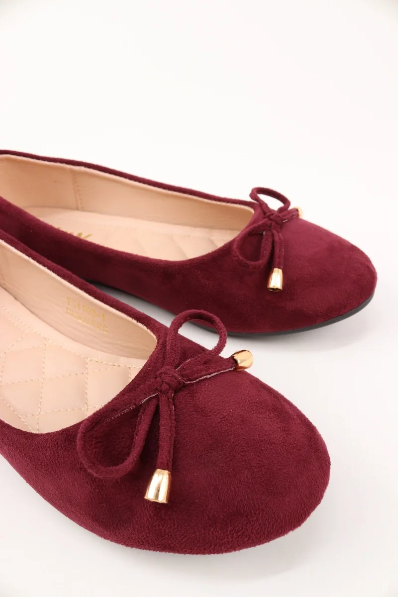 Viny WINE VINY Women's Cushioned Ballet Flats – Lightweight Slip-On Flat Shoes, Comfortable Everyday Walking & Office Ballerina Shoes with Soft Support Insole for Women | Best Price UAE
