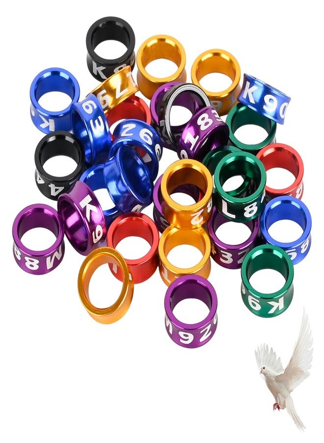 STPCTOU Bird Rings, Bird Bands, Bird Leg Rings, Multicolor Aluminum Pigeon Leg Rings, Identification Pigeon Training Rings Hibiscus Birds, Parrots, Peonies, Pigeons, Mixed Colors 50 Per Pack - Image 1