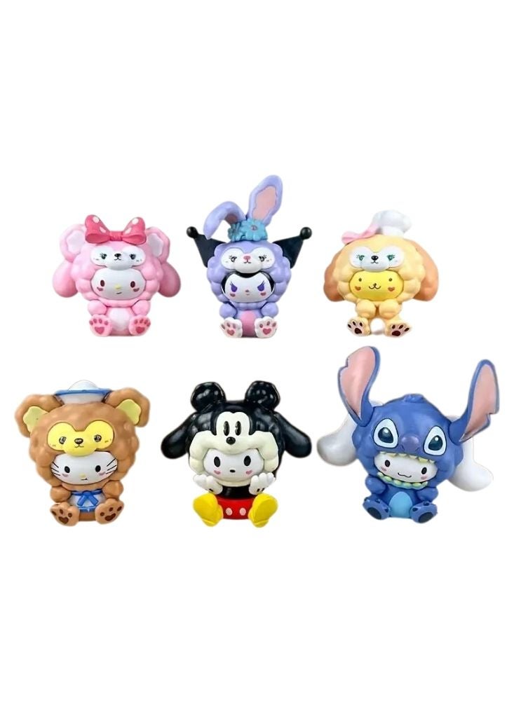 بريميم مجموعة مجسمات حيوانات كرتونية لطيفة مع شخصيات متعددة – ألعاب ملونة قابلة للتجميع للأطفال - Image 1