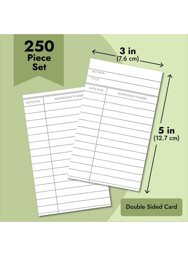 Sustainable Greetings Library Checkout Cards Due Date Note Cards For Record Keeping (3X5 In 250 Pack) - Image 5