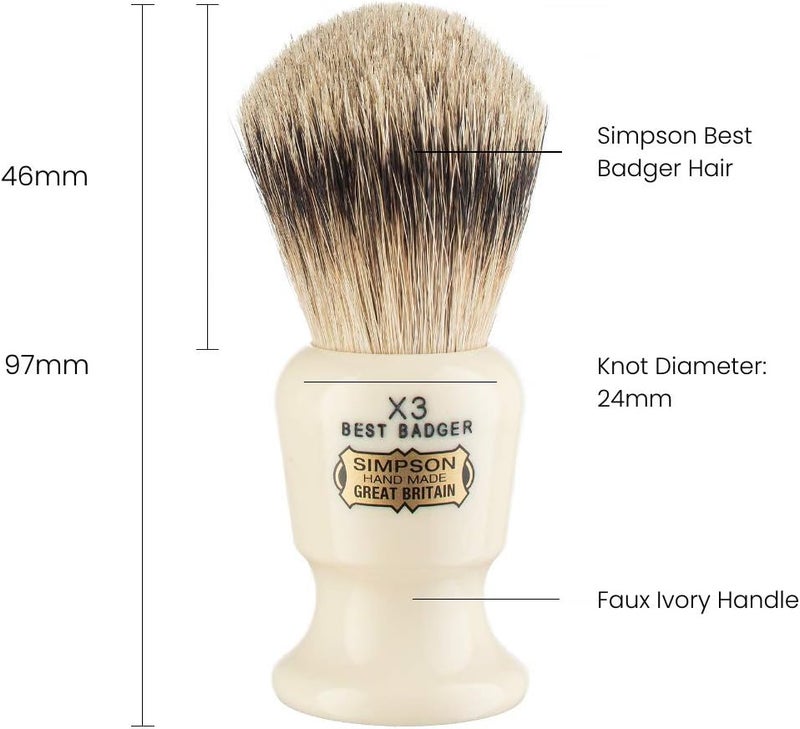 Simpson Shaving Brushes Simpsons Commodore X3 Best Badger Hair Shaving Brush - Image 3