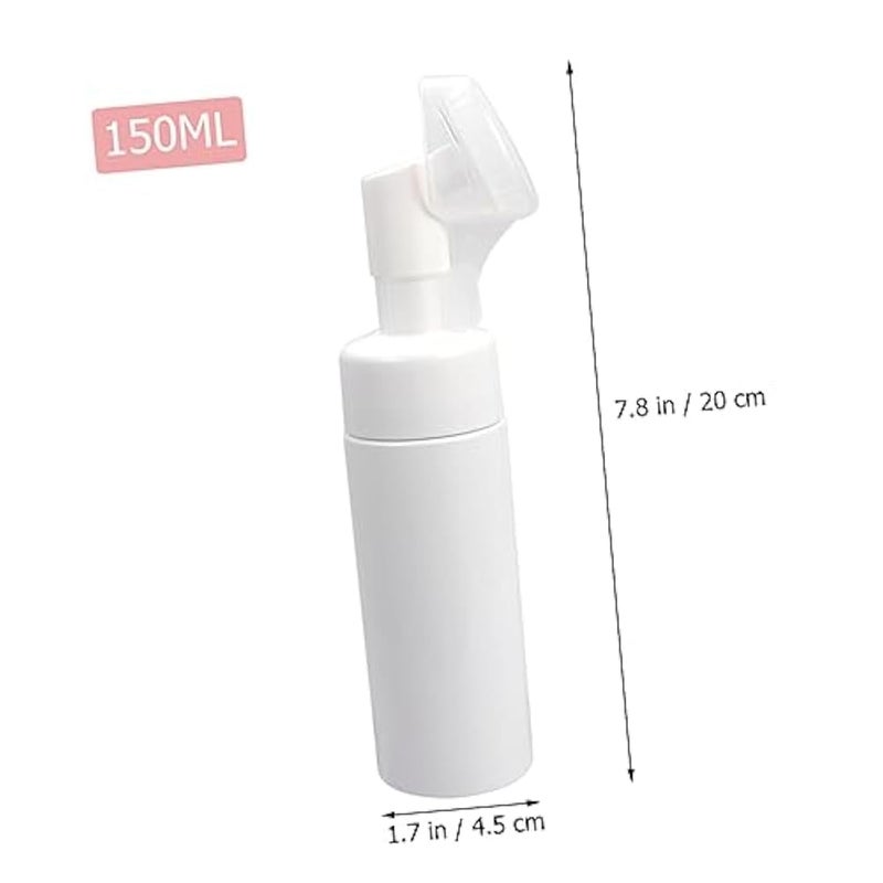 FOMIYES 2pcs Portable Cosmetics Bottle Facial Cleanser Empty Bottle Foaming Bottle Silicone Gel Travel Size Shampoo Plastic Spray Bottles Soap Foam Bottle Cleasing Milk White Simple Mousse - Image 3