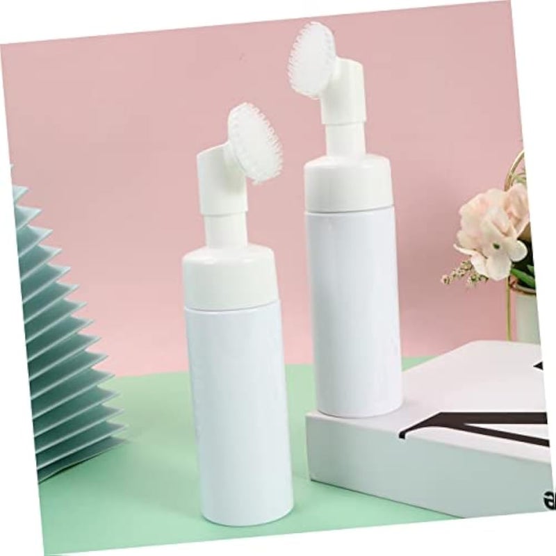 FOMIYES 2pcs Portable Cosmetics Bottle Facial Cleanser Empty Bottle Foaming Bottle Silicone Gel Travel Size Shampoo Plastic Spray Bottles Soap Foam Bottle Cleasing Milk White Simple Mousse - Image 4
