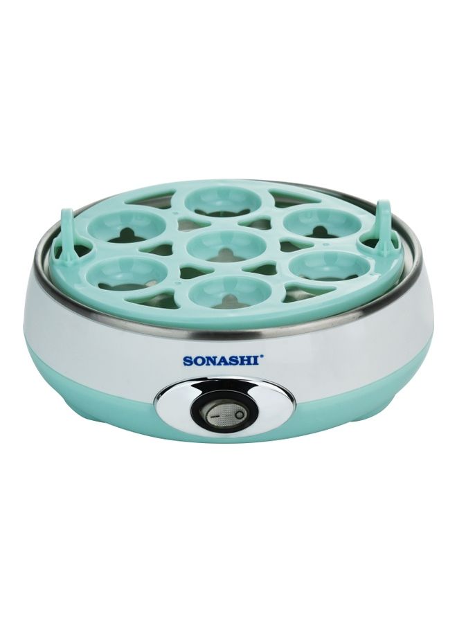 SONASHI Electrical Egg Boiler - Cooks 7 Eggs at one time | Stainless-Steel Heating Plate with Unbreakable Cover, Measuring Cup and Egg Bowl | Food Grade Material 360 W SEB-77 Blue - Image 3