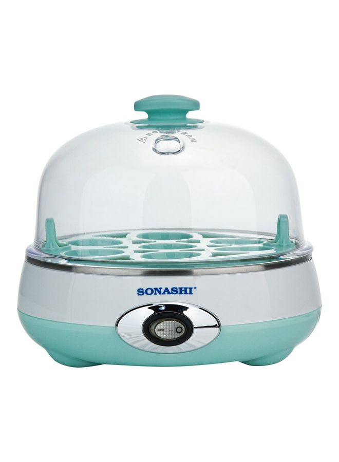 SONASHI Electrical Egg Boiler - Cooks 7 Eggs at one time | Stainless-Steel Heating Plate with Unbreakable Cover, Measuring Cup and Egg Bowl | Food Grade Material 360 W SEB-77 Blue - Image 1