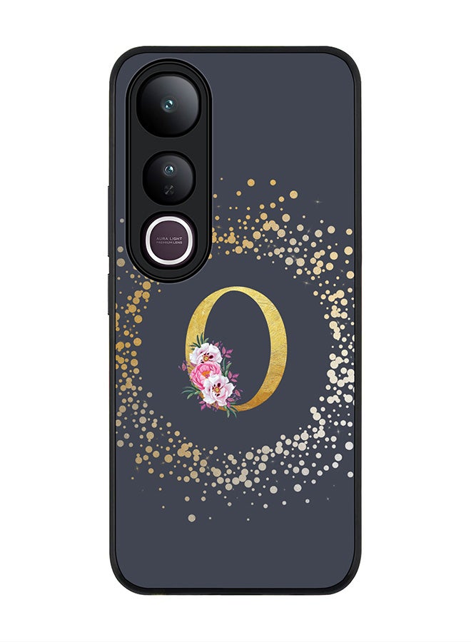 Stylizedd For vivo V50 Lite Case,Slim fit Camera Protection, Shockproof Thin Phone cover  - Custom Monogram Floral - O  (Grey )