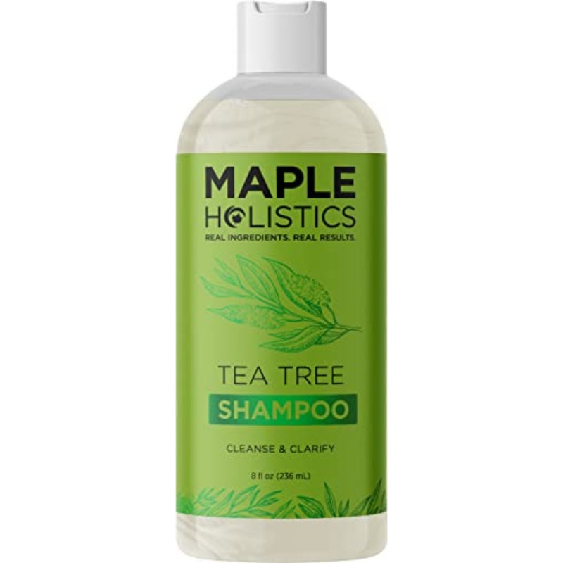 Tea Tree Oil Shampoo with Hair Shampoo Brush - In Shower Scalp Scrubber Exfoliator Made with Recycled Wheat Straw and Soft Silicone plus Sulfate Free Clarifying Shampoo for Build Up 8 Fl Oz - Image 2