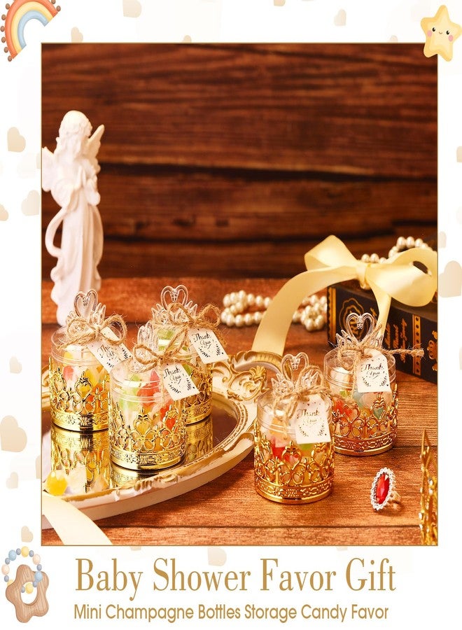 Jingmore 30 Sets Mini Crown Candy Boxes with Thank You Tags and Twine Plastic Candy Storage Boxes for Wedding Baby Shower Princess Birthday Party Supplies(Gold and Clear,Swan Style - Image 5