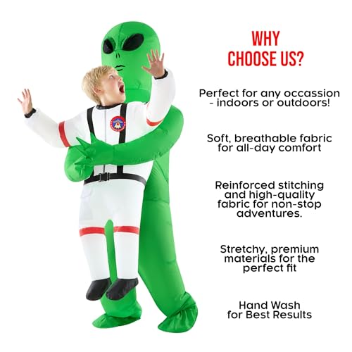 Morph Kids Astronaut Inflatable Alien Costume, Blow Up Alien Outfit, Boys Halloween Costume, Halloween Costumes for Kids - Image 5