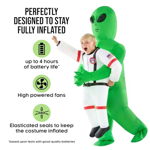 Morph Kids Astronaut Inflatable Alien Costume, Blow Up Alien Outfit, Boys Halloween Costume, Halloween Costumes for Kids - Image 2