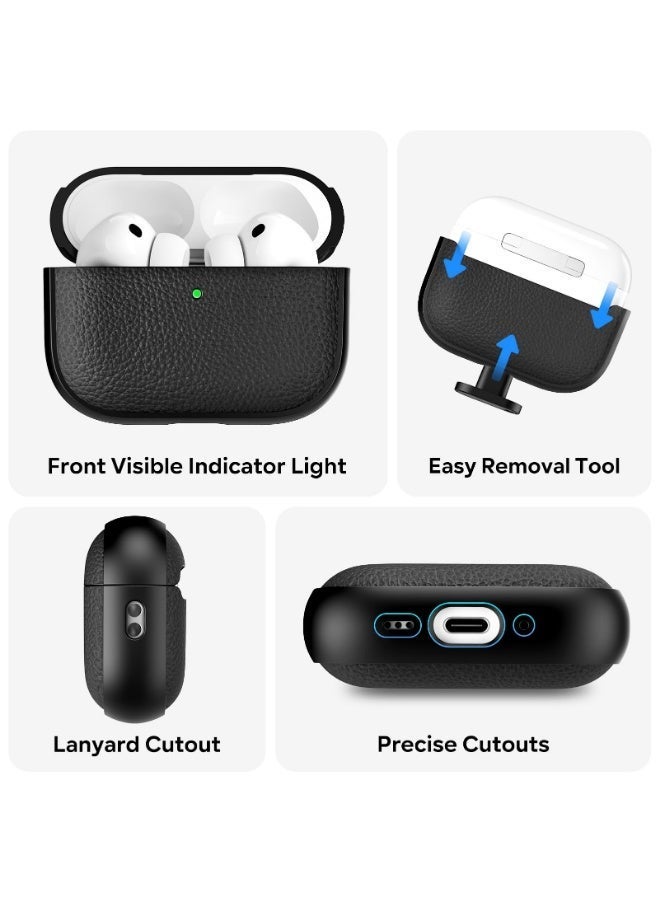 Arabest AirPods Pro 3 Case, Soft TPU Case for Apple AirPods Pro 3 with Hand Strap, Leather Touch Design Airpods Pro 3 Case - Image 4