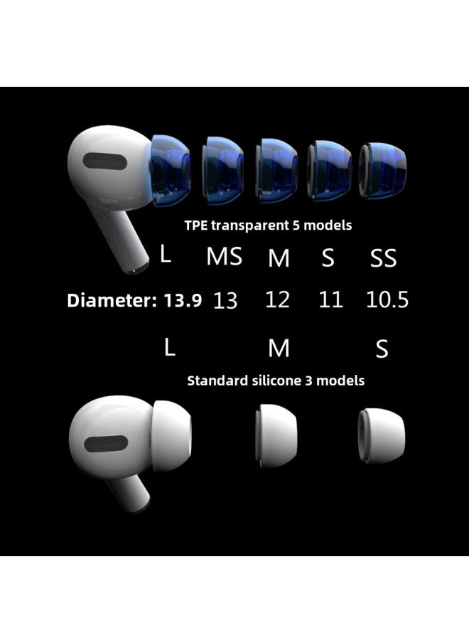 Generic - Suitable For AirPods Pro Transparent Ear Cap TPE For Apple Earplug Super Soft Non-slip-Color:MS Natural Color High Transparent Pair Plus Cardboard - Image 1