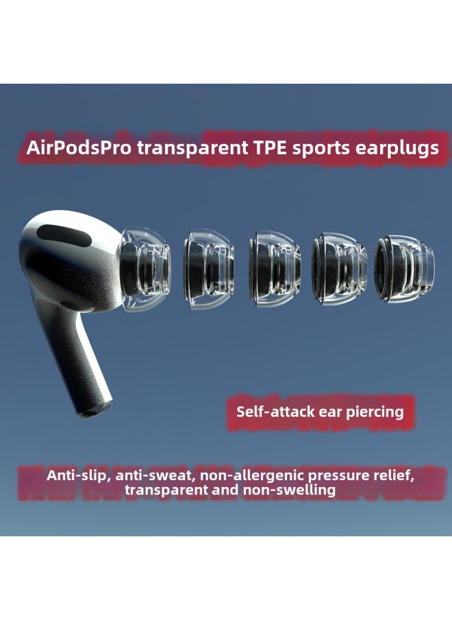 Generic - Suitable For AirPods Pro Transparent Ear Cap TPE For Apple Earplug Super Soft Non-slip-Color:MS Natural Color High Transparent Pair Plus Cardboard - Image 1