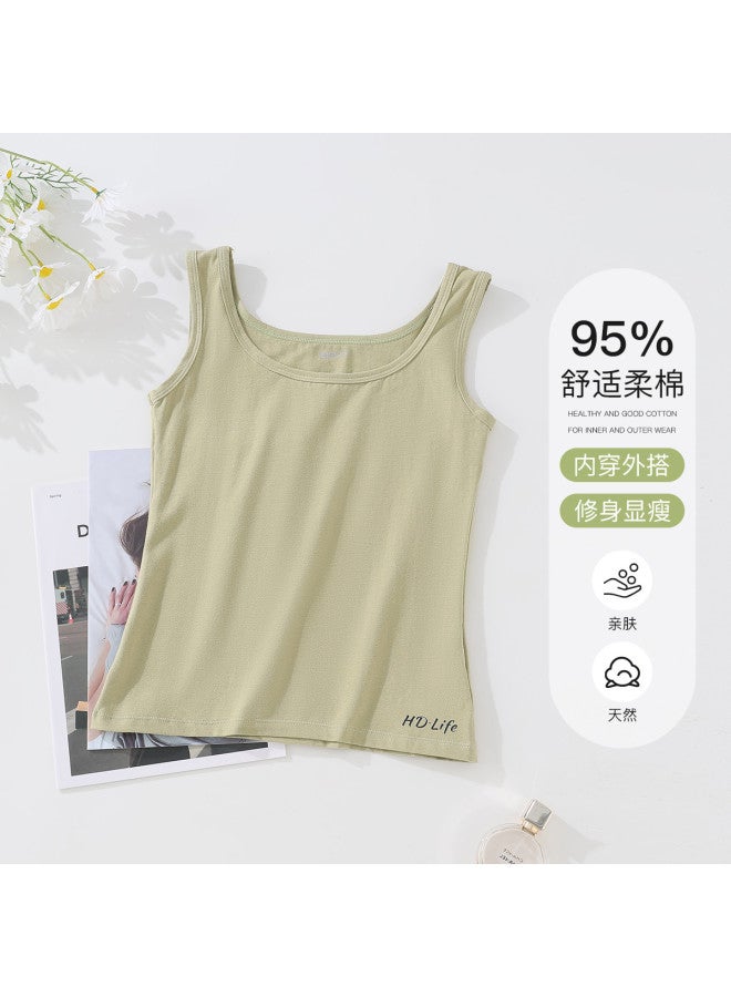 Red Bean Sleeveless Cami Top For Women, Comfortable Soft Cotton Thin Layering Innerwear, Can Be Worn Alone - Image 3