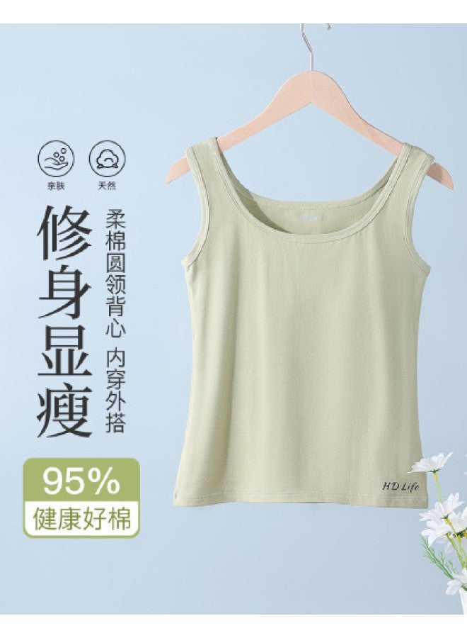 Red Bean Sleeveless Cami Top For Women, Comfortable Soft Cotton Thin Layering Innerwear, Can Be Worn Alone - Image 1