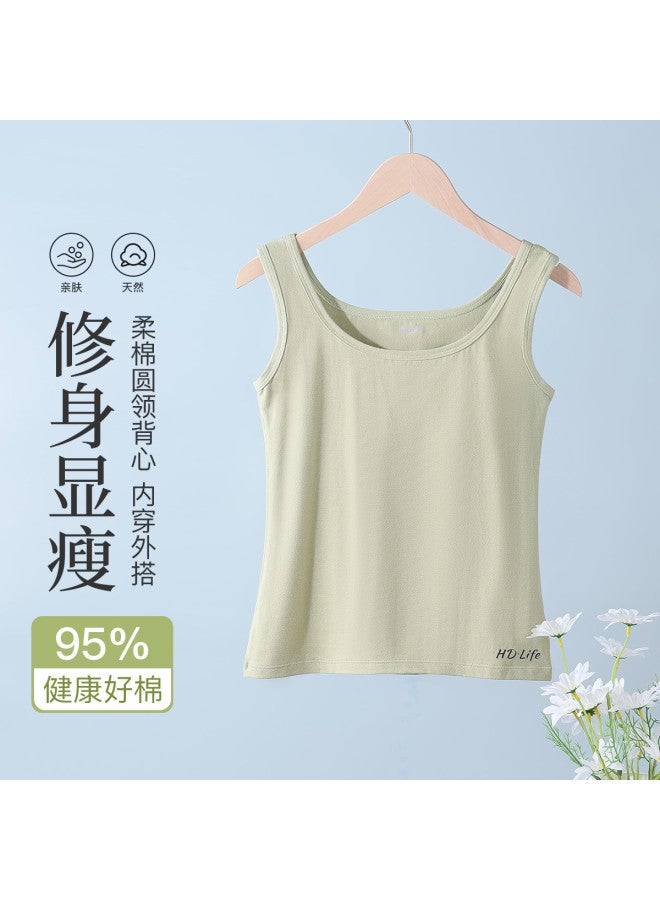 Red Bean Sleeveless Cami Top For Women, Comfortable Soft Cotton Thin Layering Innerwear, Can Be Worn Alone - Image 2